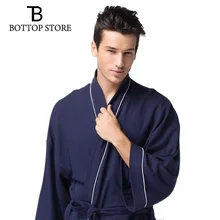 Новинка, мягкие пижамы для мужчин, халат, повседневная одежда для сна, Мужская одежда для отдыха, Мужская домашняя одежда, ночная рубашка, мужской халат, кимоно, вафельный хлопок