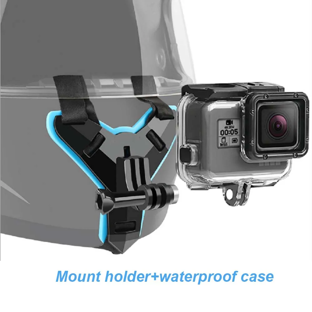 E5445-Upgraded Helmet Mount Adapter for Gopro-holder+waterproof case