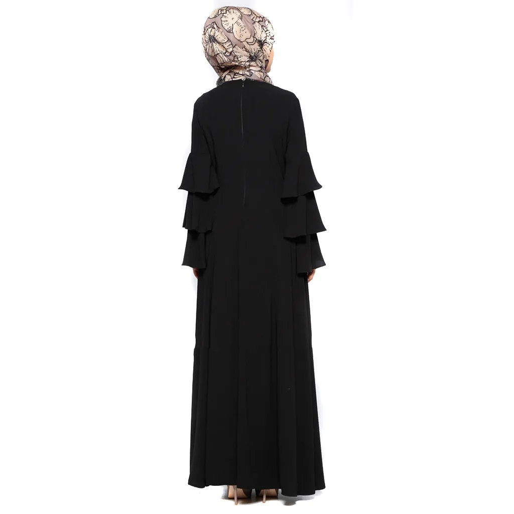 Горячая Распродажа мусульманское платье абайя Дубай женское свободное однотонное платье одежда абайя исламский Арабский Кафтан Дубай мусульманское платье одежда