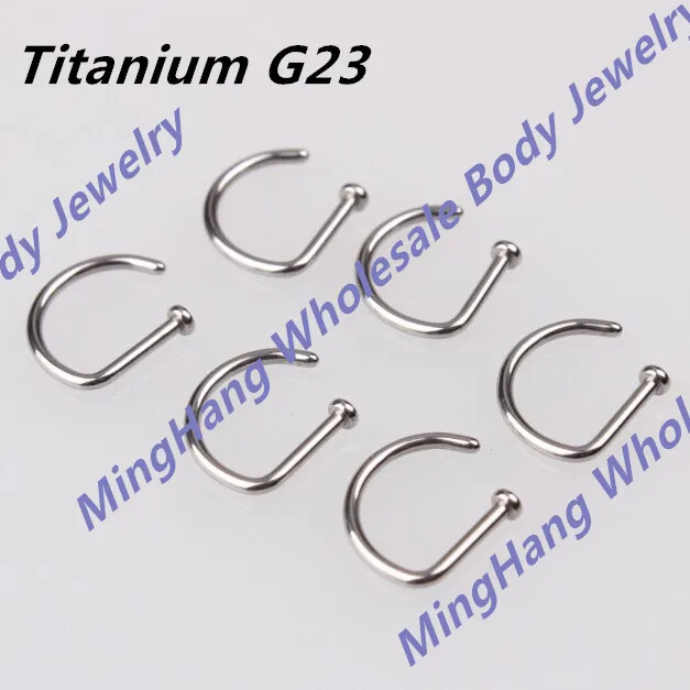 Image G23 Titanium New Design Nose Clip Nose Screw Ring 18 Gauge Piercing jewelry