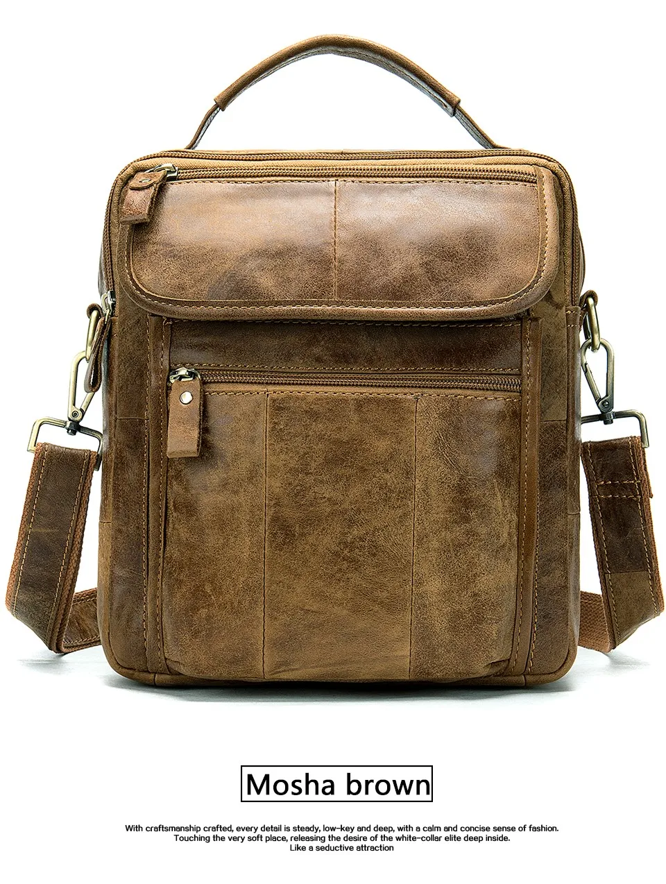 Men Shoulder Bag Men's Genuine Leather Casual Bags for Men Business Crossbody Handbag Flap Leather Bags bolsas male 19