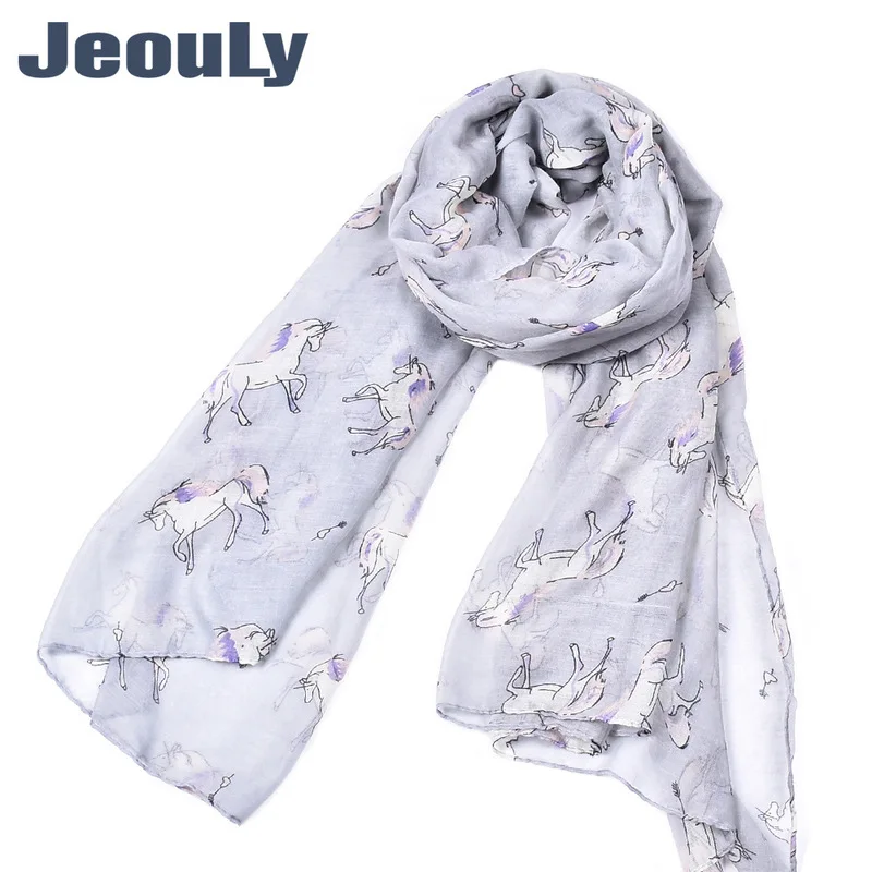 

Ms 2017 New Voile Scarf Grey Horses Printing Custom Euramerican Fashion Scarf Wholesale Fabric