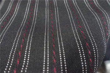

Free ship wool patterned fabric black stripe pattern 5 price for 1 meter