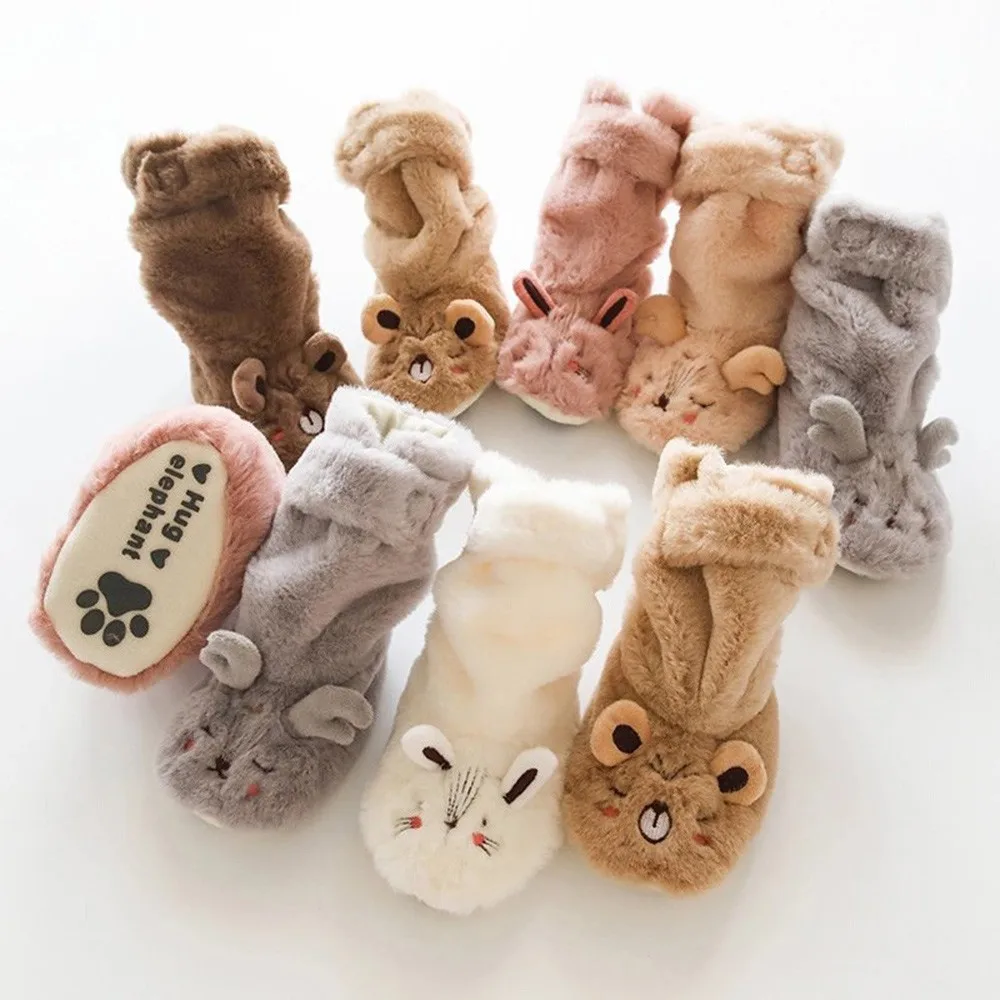 

Toddler Indoor Sock Shoes Newborn Baby Socks Winter kids Baby Girls Boys Cartoon Animal Thick Warm Anti-Slip Socks Slippers #F84