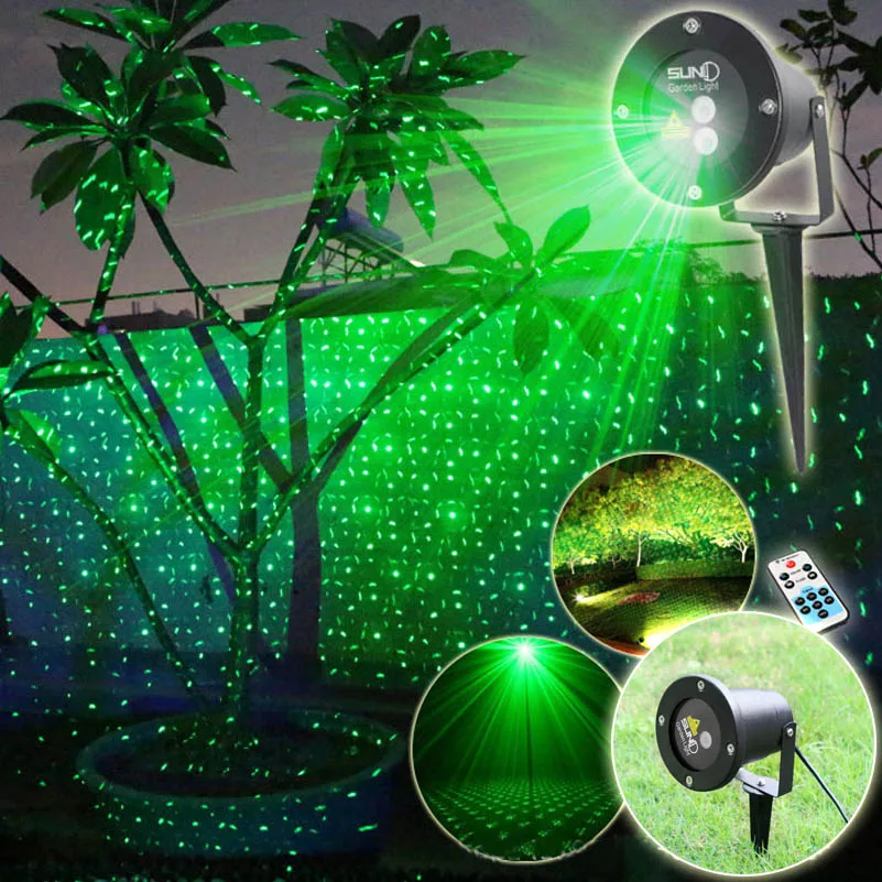 Remote Control Green Landscape Patterns Laser Projector Lights Waterproof Xmas Tree Outdoor