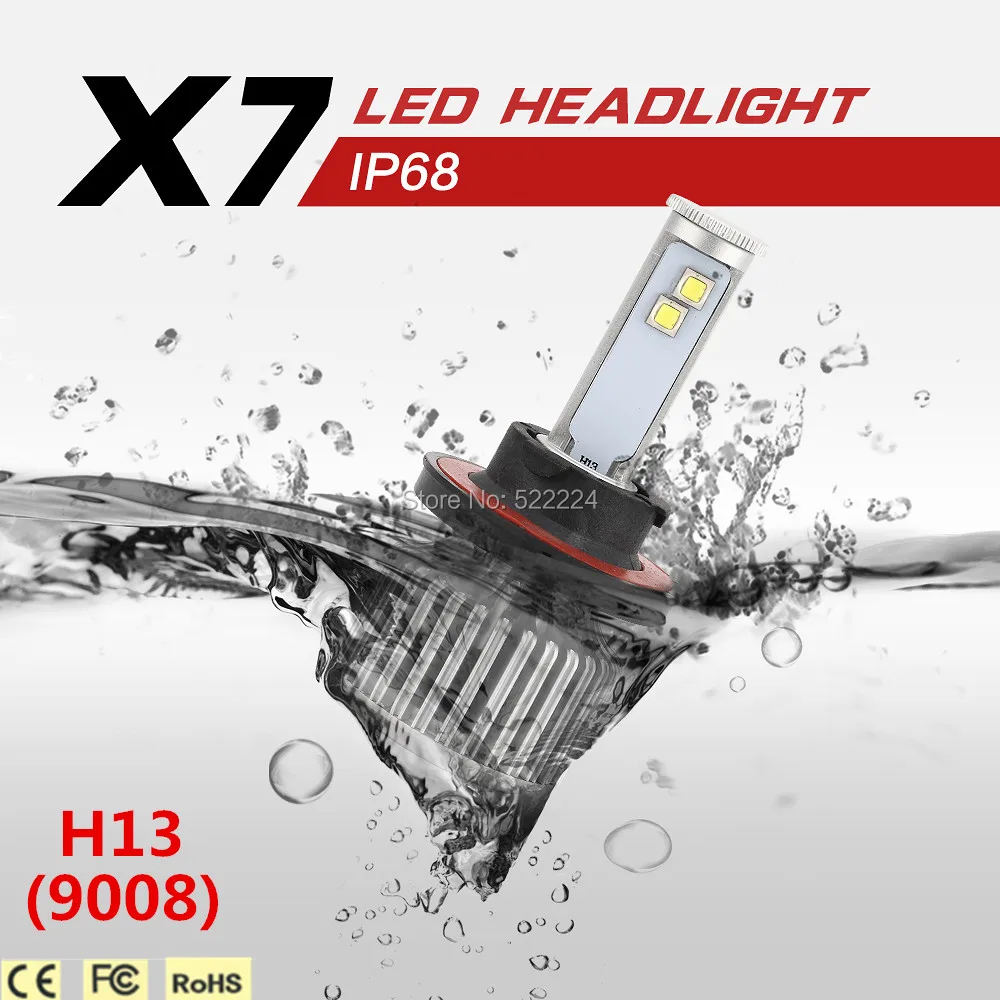 

H13/9008 All-in-One LED Headlight Conversion Kit 120W 9600LM - Cool White 6000K 6K Dual Hi /Lo Beam Replaces Halogen & HID Bulbs