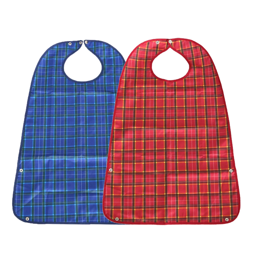 2pcs Waterproof Bib Adult Mealtime Clothing Protector Disability Aid Apron