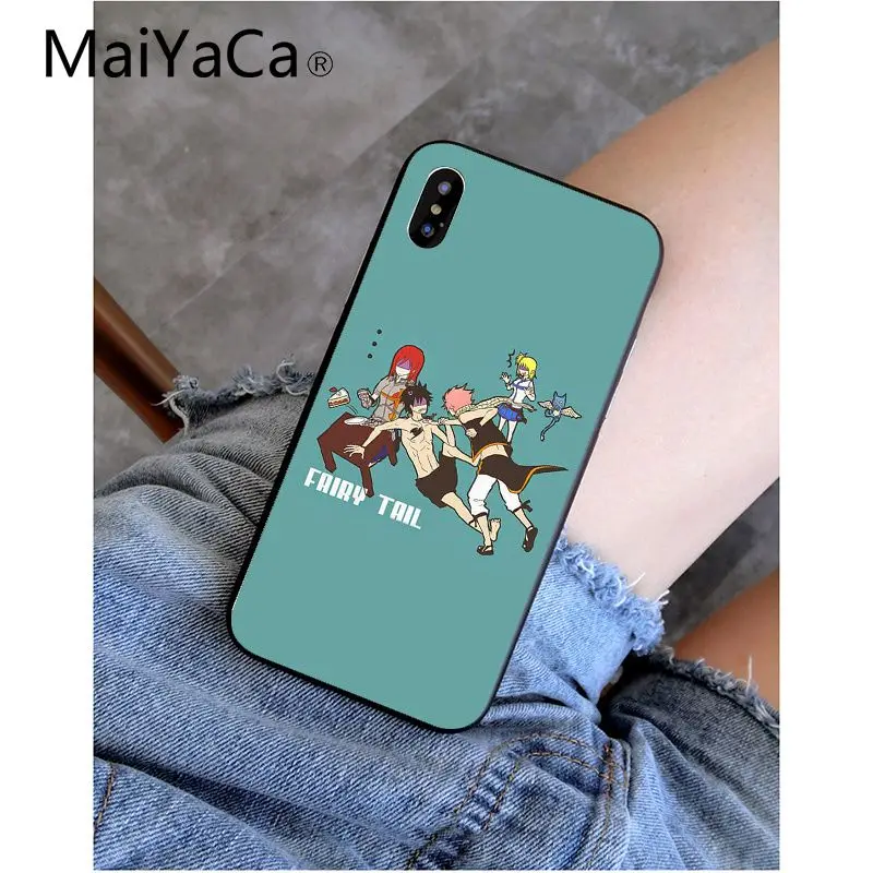 MaiYaCa Феи хвост черный ТПУ мягкий силиконовый телефон чехол для iPhone 8 7 6 6 S Plus 5 5S SE XR X XS MAX Coque Shell