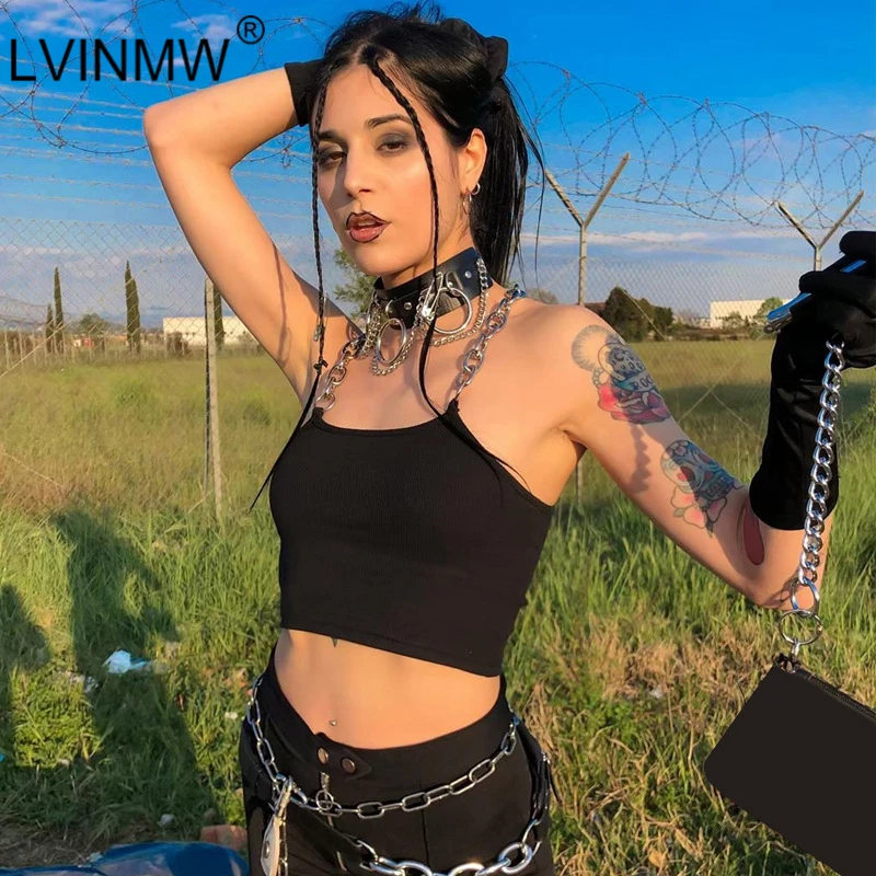 LVINMW пикантные Спагетти ремень плеча кружево Up Crop Top 2018 зима хлопок топ без рукавов