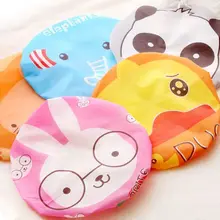 10 шт./лот ПВХ mized Цвет мультфильм животных Водонепроницаемый доказательства масла Уход за волосами детей купальный шляпа