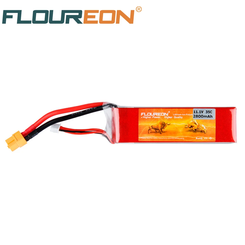 FLOUREON 11,1 V 2800mAh 35C 3S Lipo RC аккумулятор перезаряжаемые литий-полимерные батареи пакет XT60 Разъем для RC вертолет Квадрокоптер игрушки