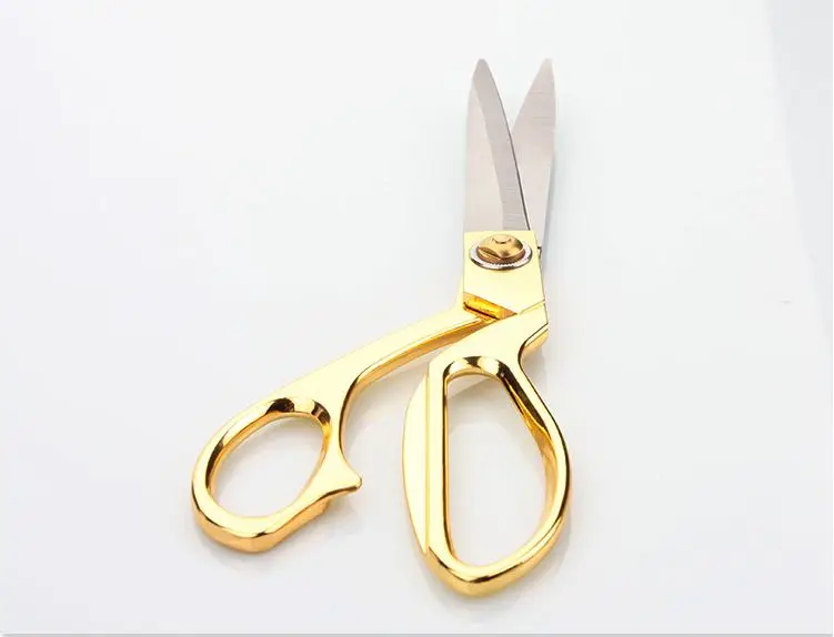 

3 Size Gold Sewing Cut Dressmaking Tailor Shear Pinking Scissor Leather Craft Fabric Upholstery Tool Textile denim Cutter