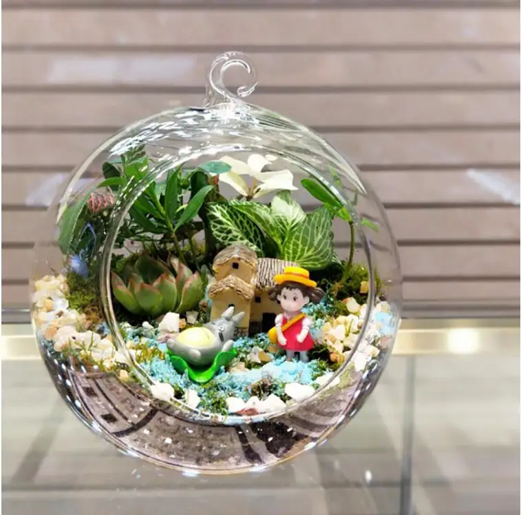 Декор шар форма Прозрачная подвесная стеклянная ваза цветок террариумные растения ваза контейнер DIY свадебное украшение дома