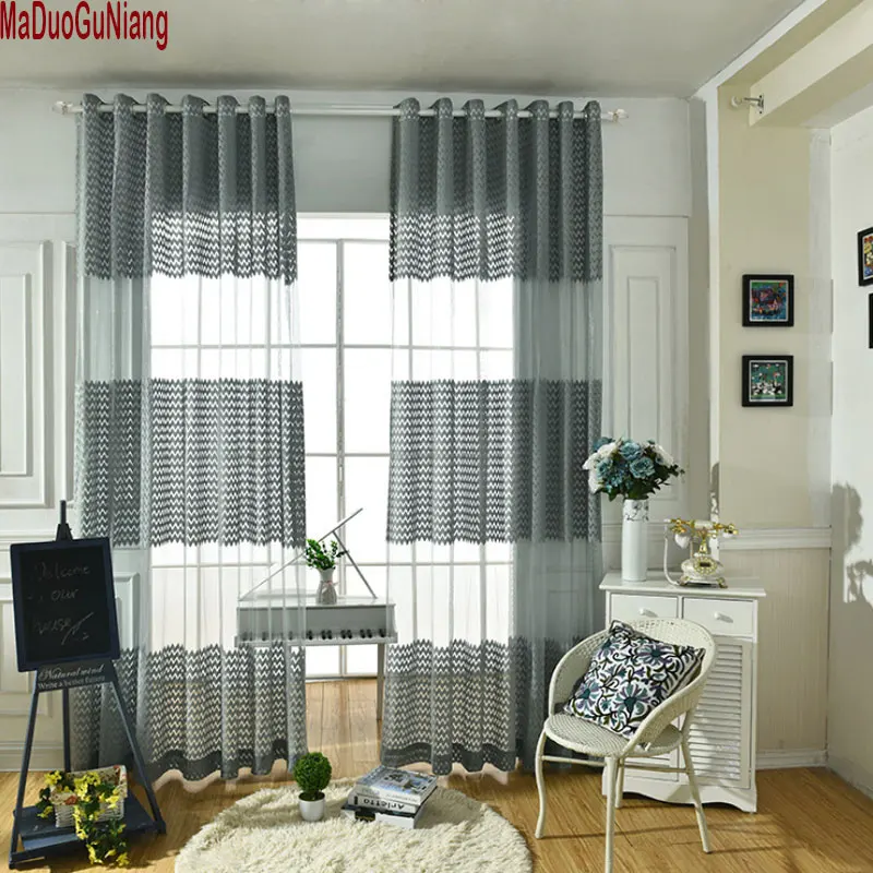 

Tulle Curtains for Living Room Kitchen Curtains Room Separators European Gray Window Treatment Panel Tulle on Windows