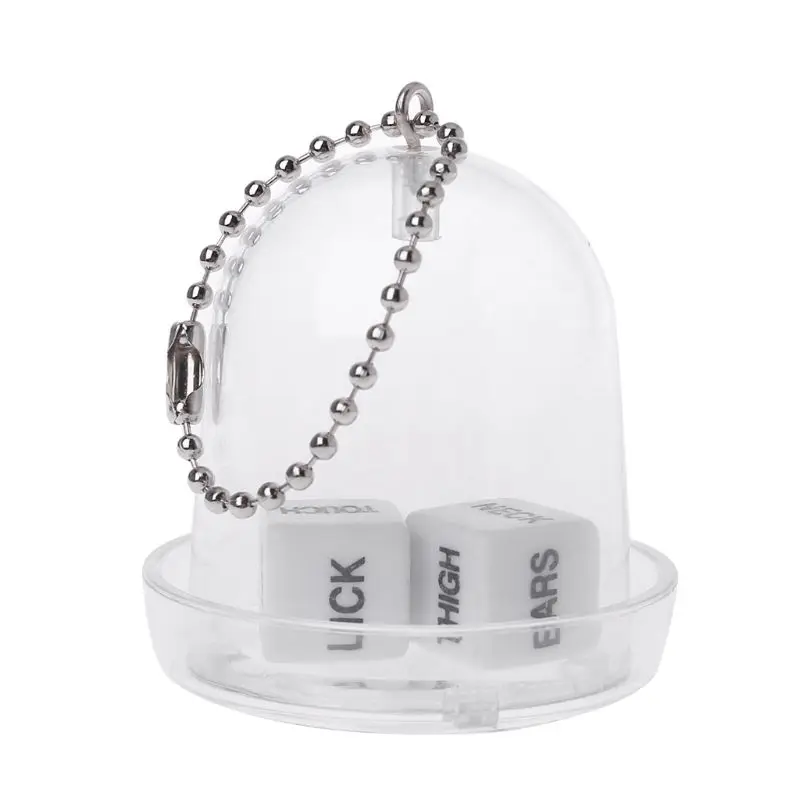 

2 Pcs Dices Set Erotic Words English Letters Couples Entertainment Tools Adult Couples Flirting Toys Transparent Case