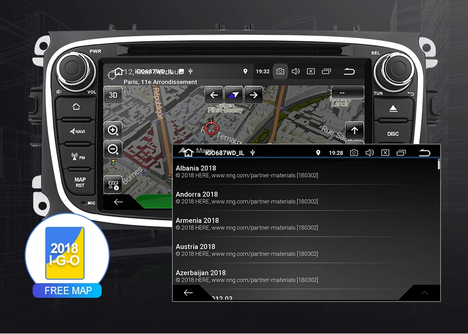 Cheap Isudar Car Multimedia player Android 9 GPS Autoradio 2 Din For FORD/Focus/Mondeo/S-MAX/C-MAX/Galaxy RAM 4GB 64GB Radio DSP DVR 30