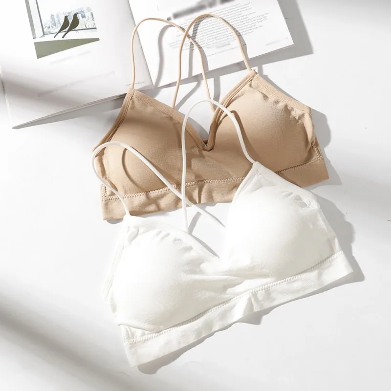 

Lace Croped Top Strap Chest Pad Summer Camis Sexy Gathered Push Up Bra Women Camis Tank Tops Sexy Seamless Sling Bra Femme
