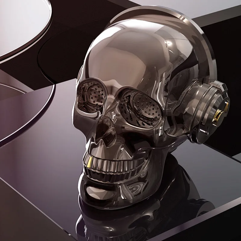 

Skull head bluetooth speaker light wireless subwoofer audio AUX TF card music player Stereo MP3 Mobile phone computer speakers