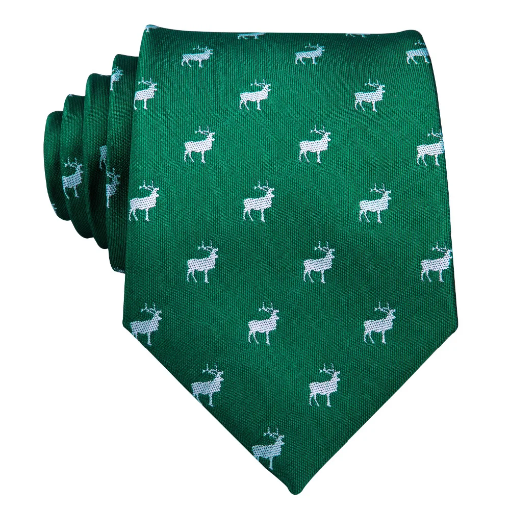 Barry. Wang Новое поступление мужские галстуки с рисунком оленя зеленые мужские свадебные галстуки 3,35 ''Галстуки деловые шелковые галстуки для мужчин