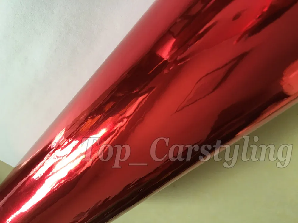 chrome mirror gloss red car wrapping vinyl film STM APA CHROME CAST WRAP high stretchable (8)