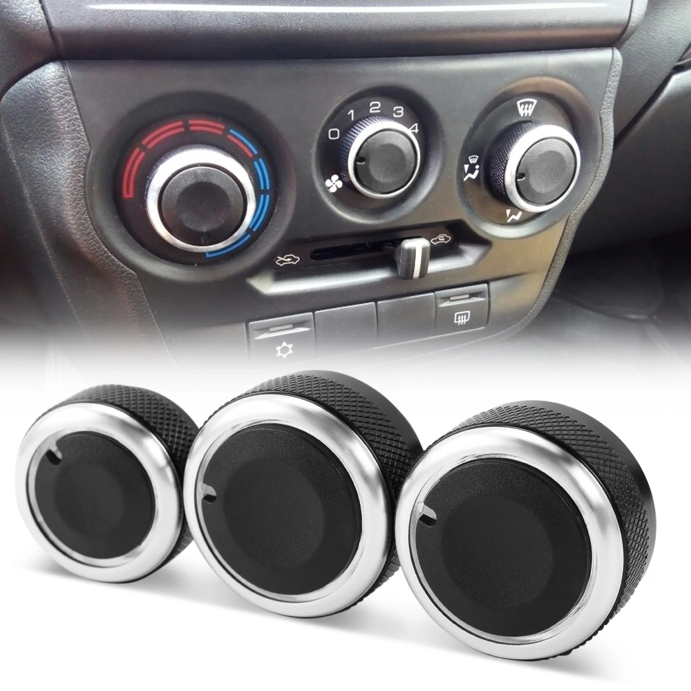 

3pcs per set Aluminum Alloy Car Styling Air Conditioning Knob AC Knob Heat Control Switch Button Knob For Lada Granta