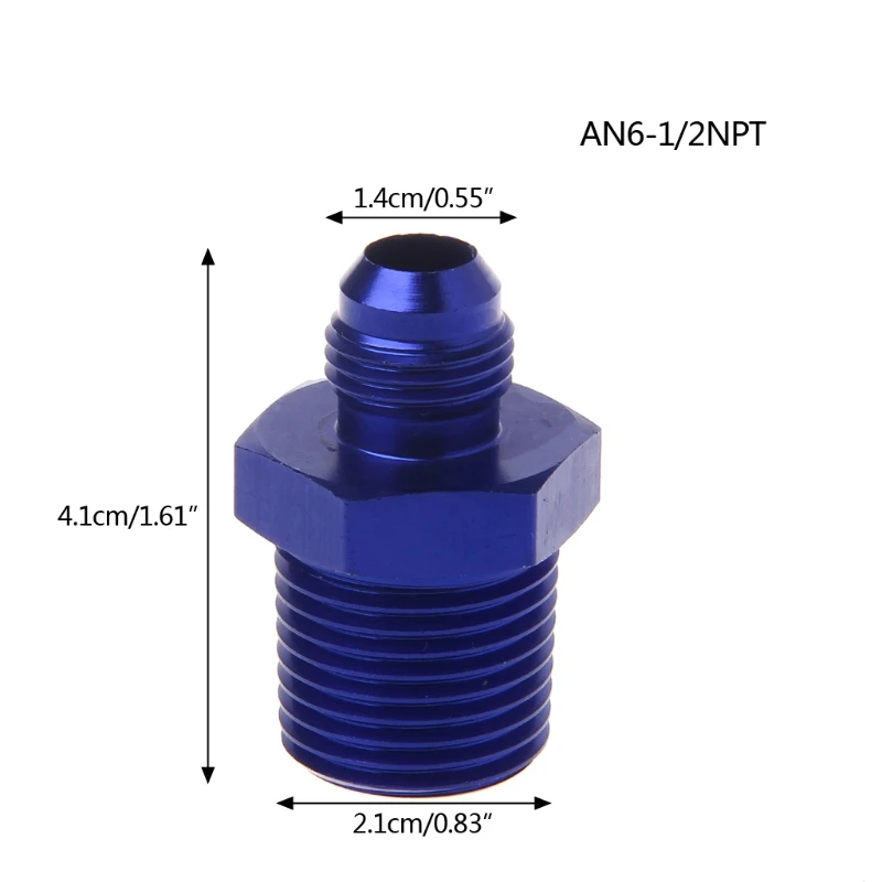 Различные AN6 AN8 NPT прямой мазута воздуха системы шланг Конец фитинг адаптер синий 1/2 1/4 3/8 - Цвет: AN6