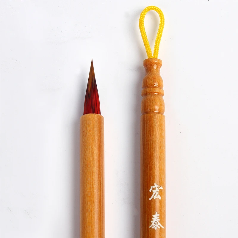 

1Pcs Paint Brush Small Regular Script Chinese Calligraphy Brush Pen Weasel Hair Artist Painting For Drawing Brush Art Supplies