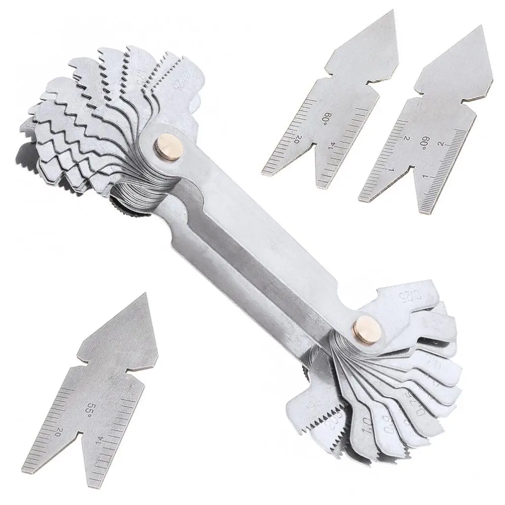 Screw thread pitch cutting gauge tool set 3pcs center gage 60° Inch /& Metric set