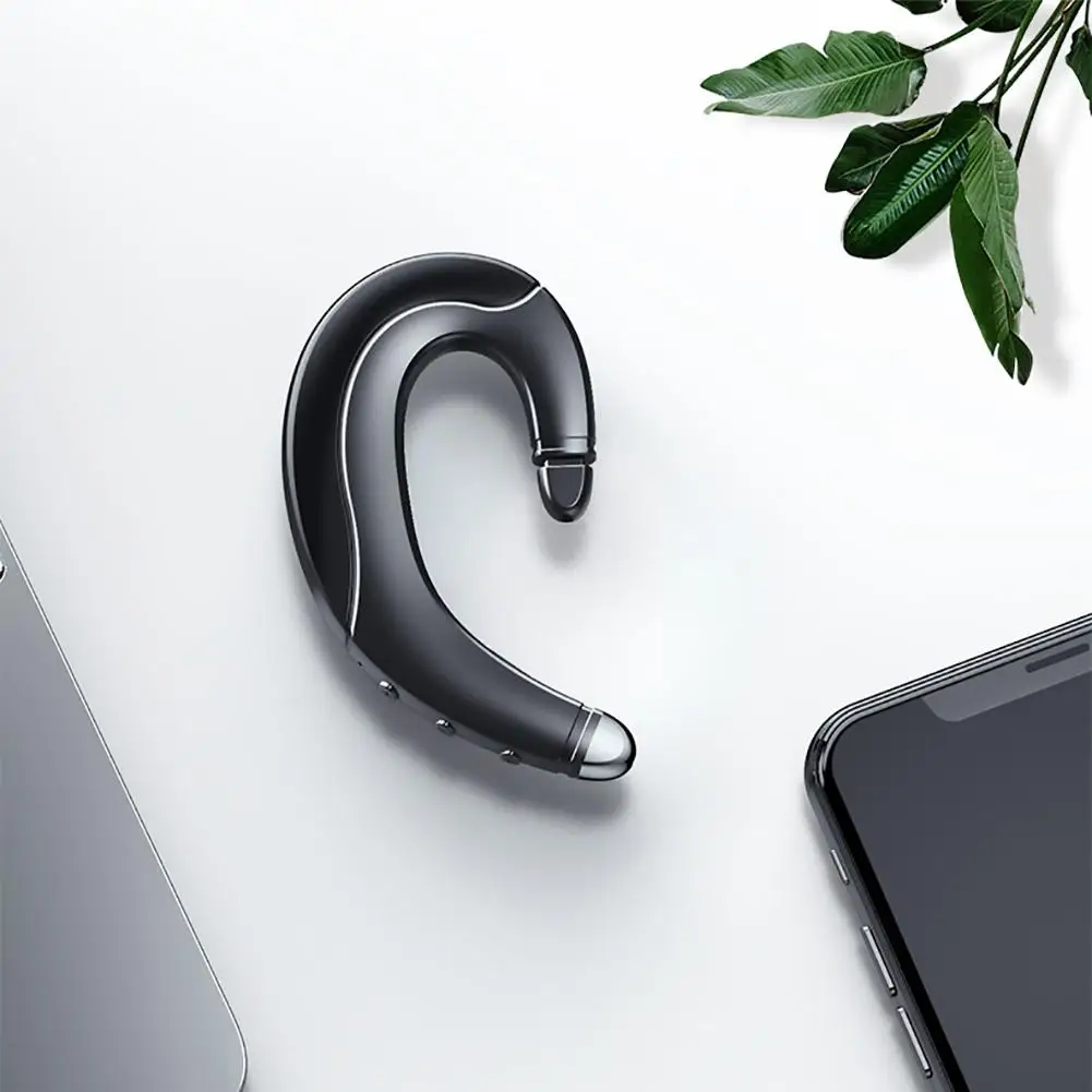 

New 1Pc Bone Conduction Stereo Sound Ear Hook Mic Bluetooth 5.0 Wireless Earphone