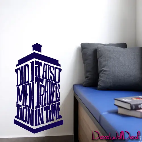 Us 24 9 Wall Decal Doctor Who Tardis Quote Time Travels Police Box Dorm Bedroom In Wall Stickers From Home Garden On Aliexpress Com Alibaba