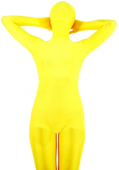 

(LS06) Yellow Shiny Lycra Spandex Shiny Tights Unisex original Fetish Zentai Suits