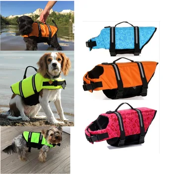 

Pet Dog Clothes Life Jacket Safety Life Vest Collar Harness Saver Pet Dog Swimming Preserver Lothes Summer Swimwear