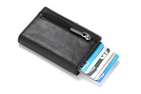 BISI GORO RFID Carbon Fiber Wallet PU Leather Card Case Single Box Smart Credit Card Holder New Arrival RFID Coin Purse