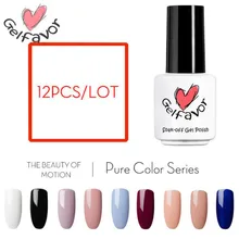 Gelfavor 7 мл 12 шт./лот Гель-лак для нейл-арта набор чистая серия замачивающий УФ светодиодный Быстросохнущий Полупостоянный цветной праймер для маникюра