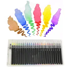 24 шт. акварельные щетки ручки 1 воды ручка для детей взрослых начинающих художников рендеринга градиент разграничения окраски