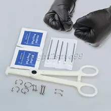 New Arrival Body Piercing Kit Needle Navel Belly Button Tongue Eyebrow Nipple Nose Lip Ring-14G Eyebrow Nose Lip Ring Forcep