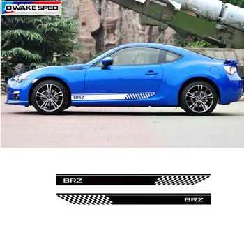 

Racing Lattices Sport Stripes Car Stickers Door Side Skirt Sticker Auto Body Decor Decals For Subaru BRZ