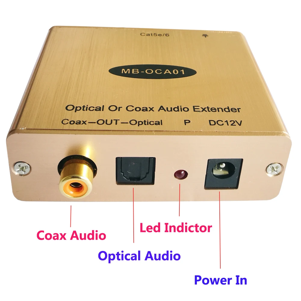 Цифровой адаптор аудио и Мощность более Cat5/6 до 500ft без потери удлинитель для головок SPDIF оптический аудио к Cat5/6 адаптер