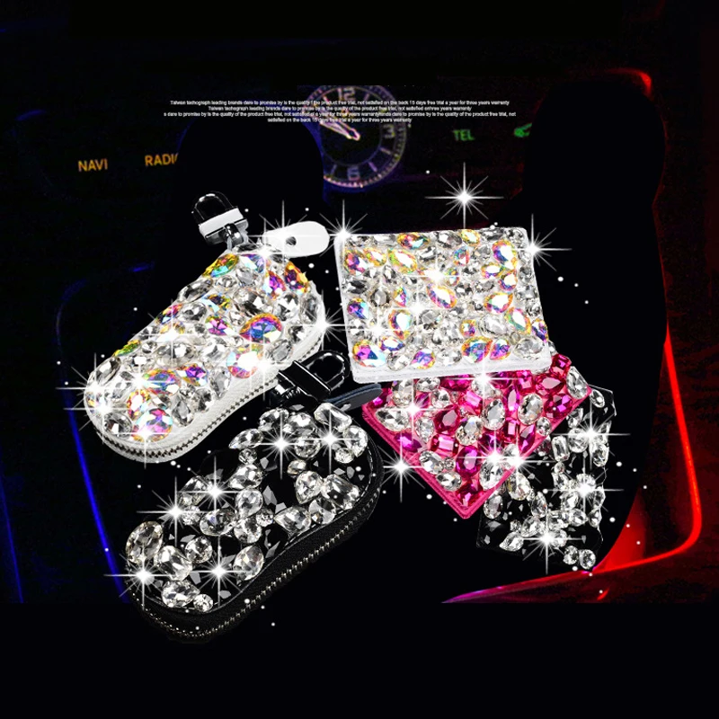 

Luxury Fashion Crystal Diamond Rhinestone Women Driver License Card Holder Crystal Diamante Key Case Girls Women For Car