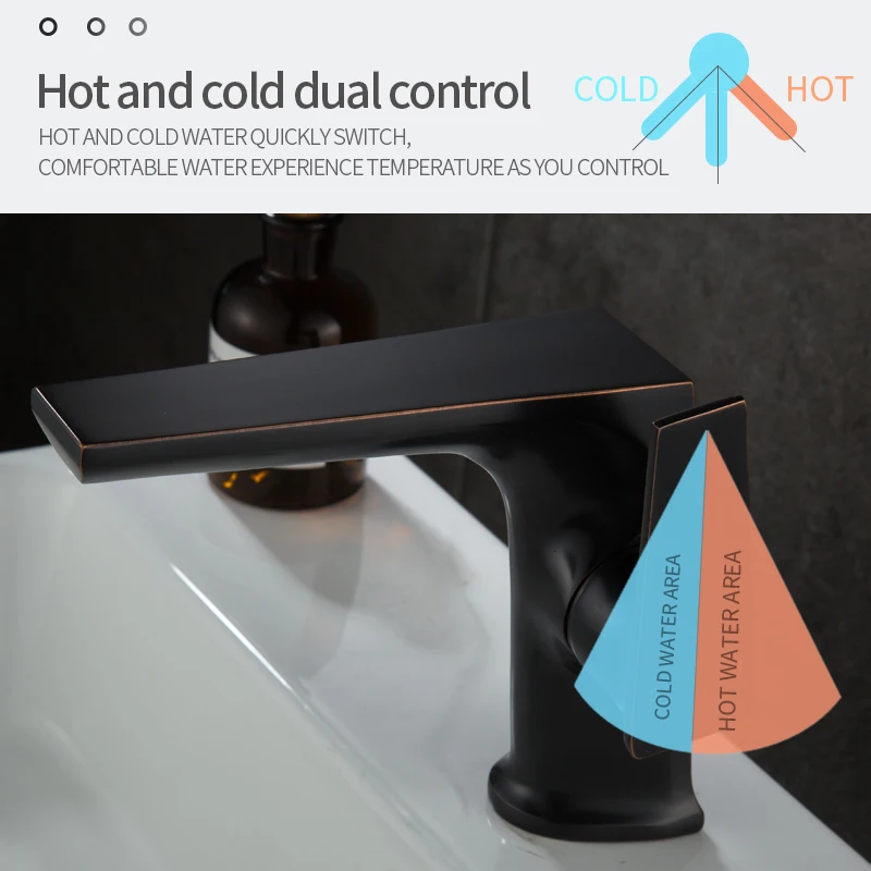 Kitchen Black Antique Copper Bathroom Faucets Basin Faucets Brass Oil Rubbed Bronze  Faucet Bathroom Shower Hot Cold Mixer  Tap