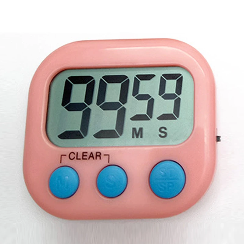 Large LCD Display Digital Kitchen Timer Count Down Up Clock Loud Alarm Blue