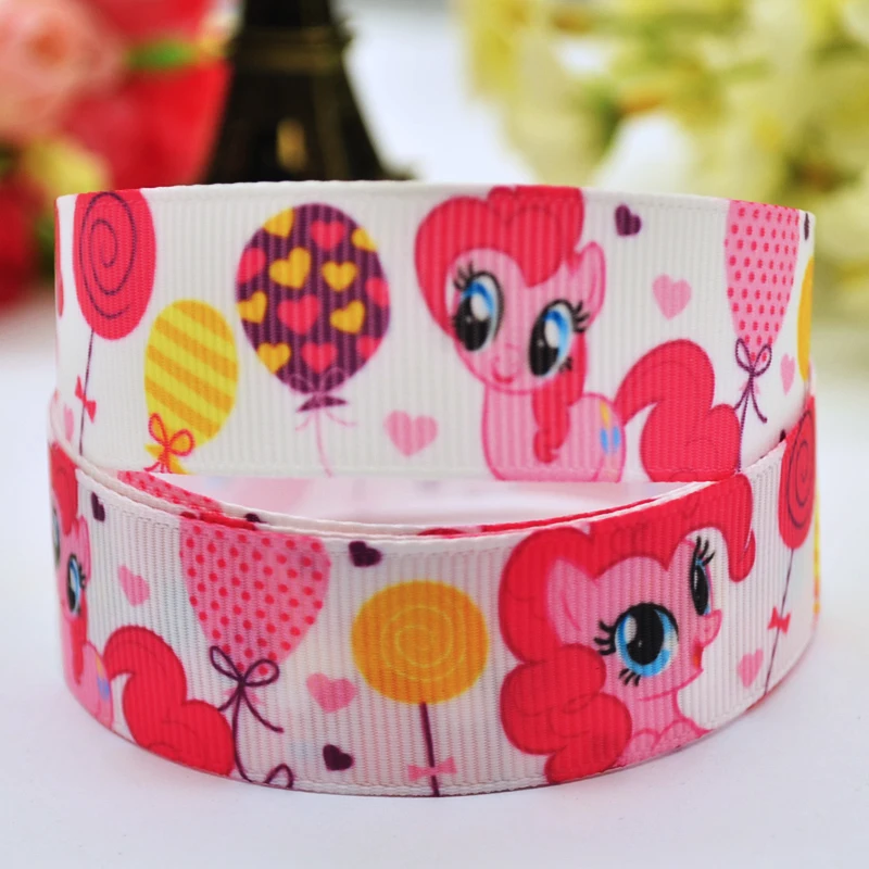 

7/8'' (22mm) My Little Pony Pinkie Pie Cartoon Character printed Grosgrain Ribbon party decoration OEM X-00118 10 Yards