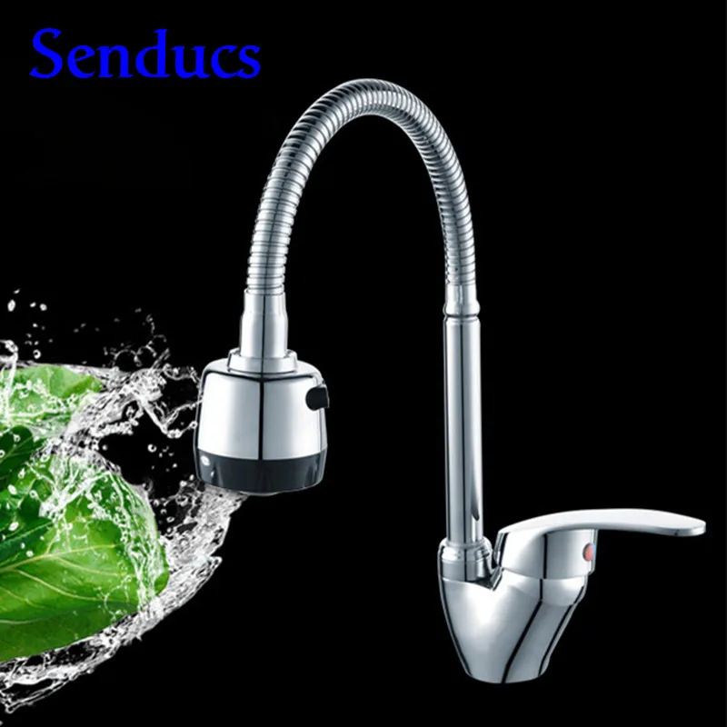 

Free shipping 360 rotation kitchen mixer tap of polished chrome kitchen sink mixer tap from senducs kitchen sink water faucet