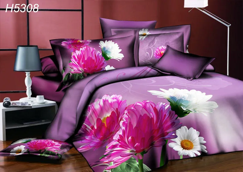 High Definition digital 3D bedding sets sunflower 3d comforter cover