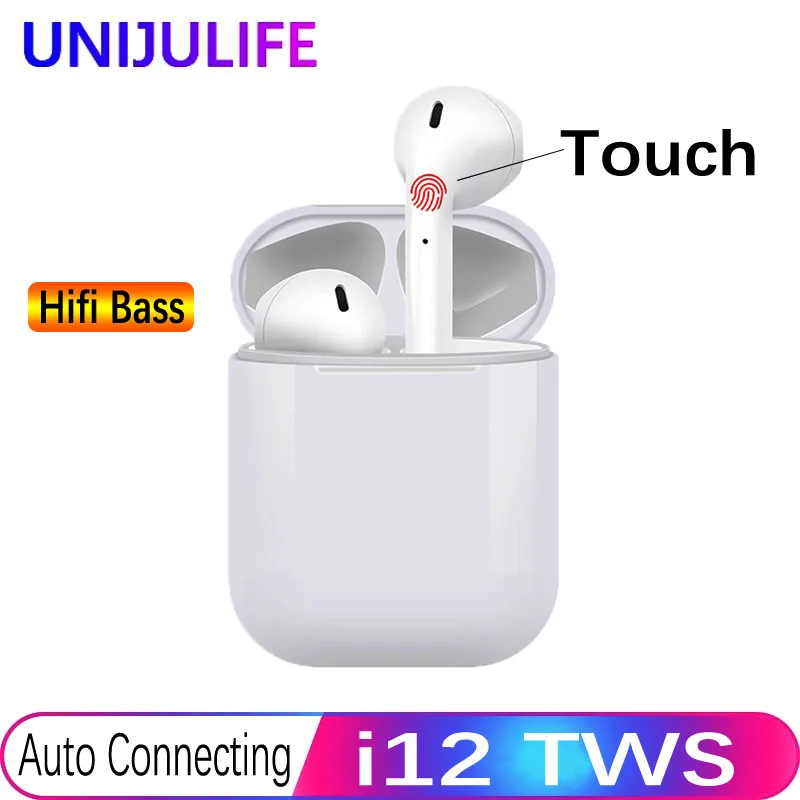 

i12 Tws Bluetooth Earphone Wireless Earphones Touch Control Earbuds 3D Surround Sound Headset With Charging for iPhone Android