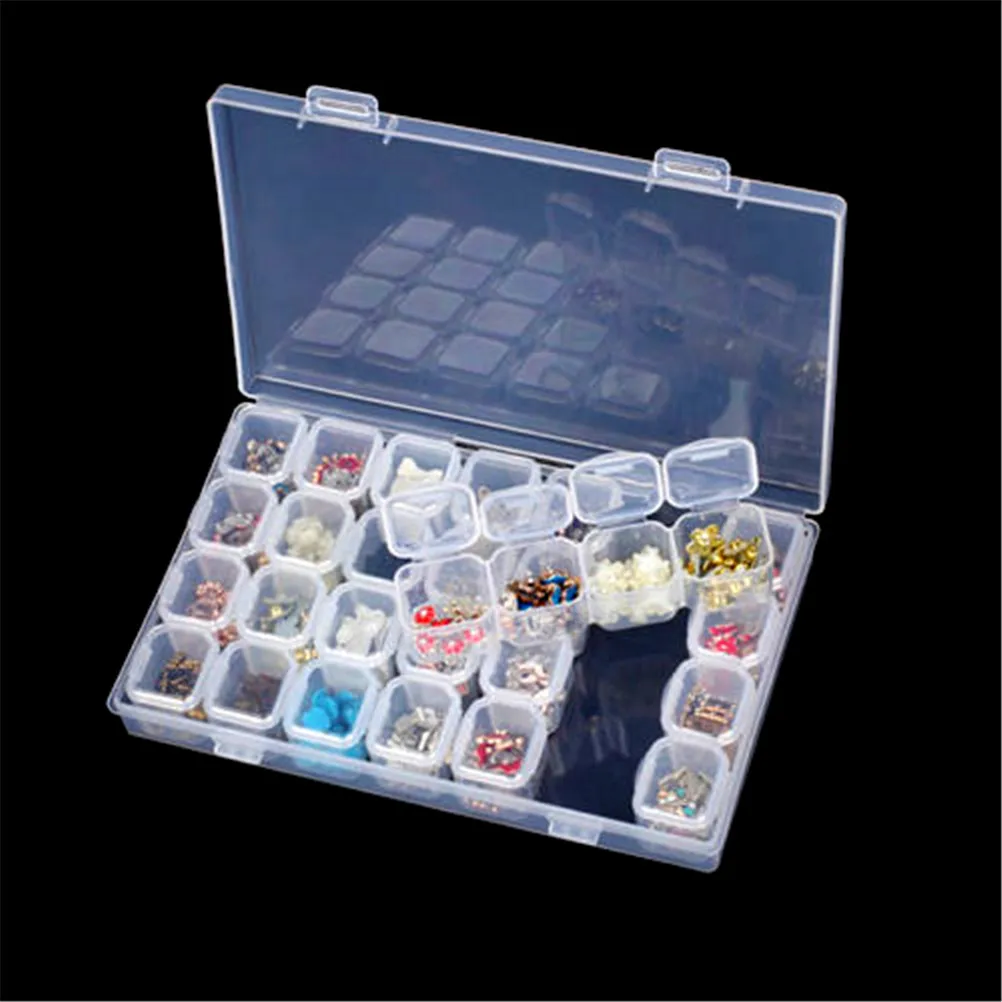 Transparent Jewelry Storage Box Adjustable Portable Travel Craft Plastic Ring Earring Drug Pill Beads Organizer Case