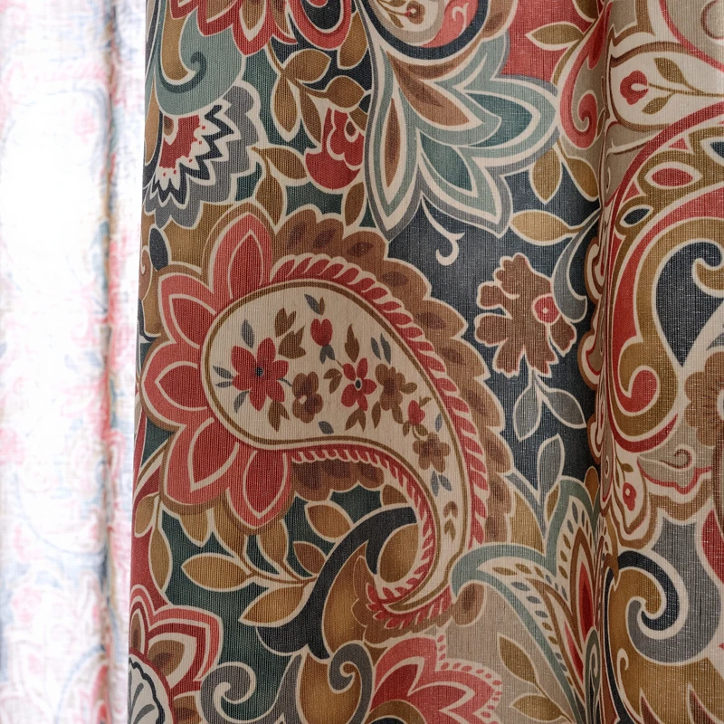 Затемненные занавески в американском стиле с цветами для спальни, роскошные красивые занавески из полиэстера и хлопка для девочек, винтажные оконные шторы