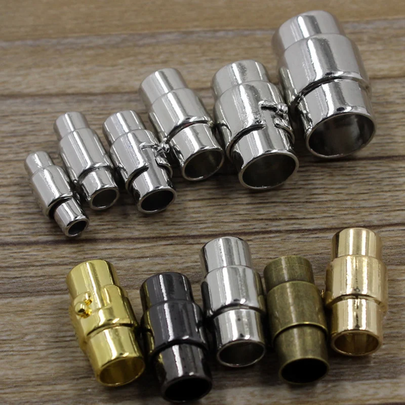 

5pcs/lot Gold Rhodium Magnetic Clasps Fit 3/4/5/6/8/10mm Leather Cord Bracelets DIY Connectors Bracelet Jewelry Making Finding
