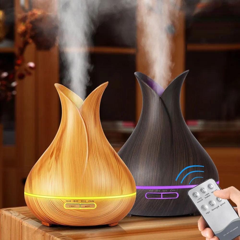 

Remote Aroma Oil Diffuser Humidifier Vaporizer Humidifier Air Aromatherapy LED Light Home Wood Humidificador Wood Air Ultrasonic