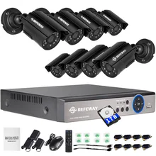 DEFEWAY 720P HD 1200TVL Outdoor Security Camera System 1080P HDMI CCTV Video Surveillance 8CH DVR Kit 1TB HDD AHD Camera Set